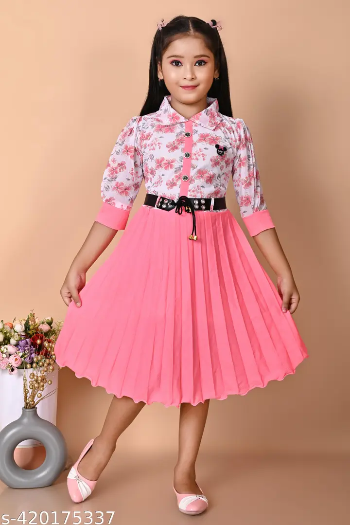 Cotton Blend Fit And Flare Frocks & Dresses